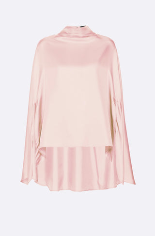 LAPOINTE - SILKY TWILL OVERSIZED CAPE TEE / LIGHT PINK