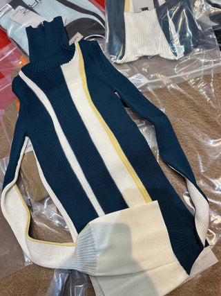 MRZ - KNITTED INTARSIA RIBBED TURTLENECK